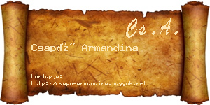 Csapó Armandina névjegykártya